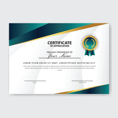 Teal Gold Certificate Appreciation Award Design (1)