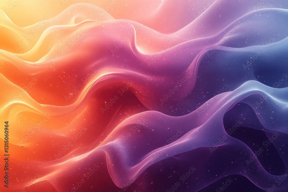 Poster fluid patterns in vibrant colors create a mesmerizing abstract background design for creative projec