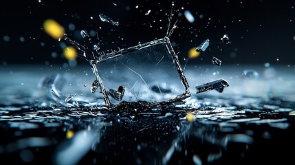 Shattered Ice Cube Impact