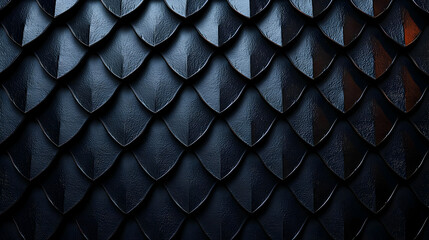 Dark Metallic Scale Pattern With A Textured Surface And 3D Effect For Abstract Background Design