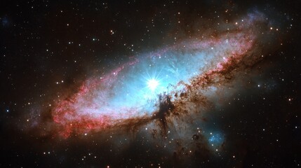 Obraz premium Cosmic nebula, vibrant colors, deep space, star formation