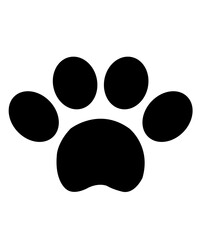 Dog paw print clip art design on plain white transparent isolated background for card, shirt, hoodie, sweatshirt, apparel, card, tag, mug, icon, poster or badge
