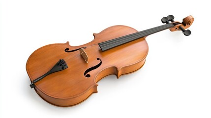 Fototapeta premium Reddish Brown Cello on White Background