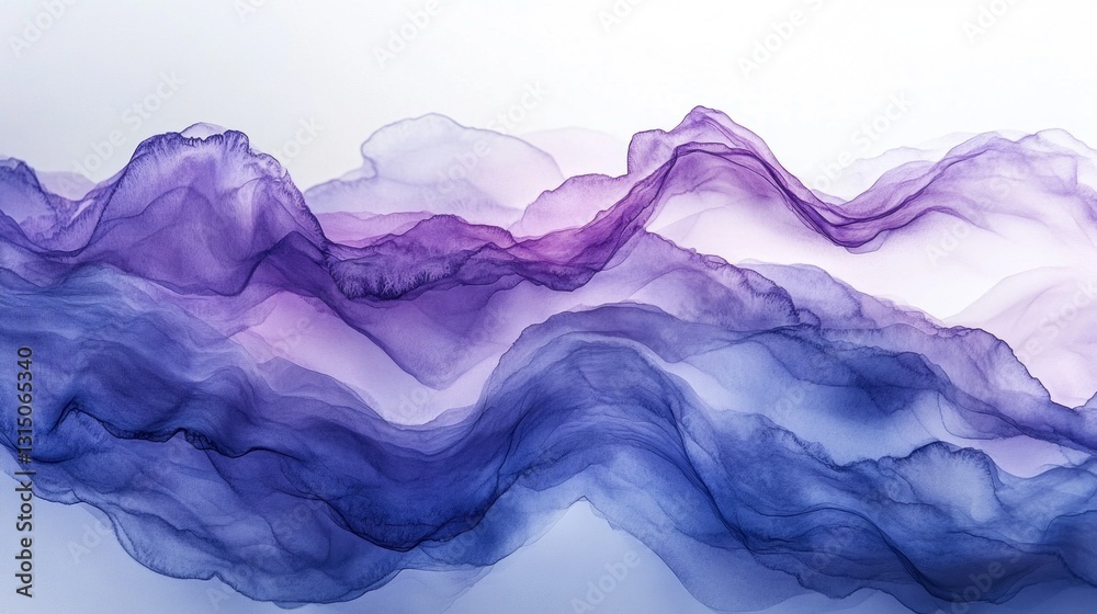 Poster layers of translucent purple and blue intertwine to create a mesmerizing visual experience, evoking 
