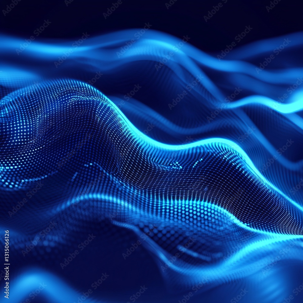 Poster abstract digital wave background with iot patterns and textures