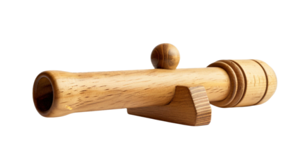 Wooden Toy Telescope on transparent background PNG.