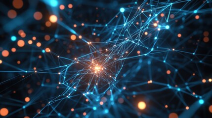 Obraz premium AI-controlled Data Processing System with Glowing Element