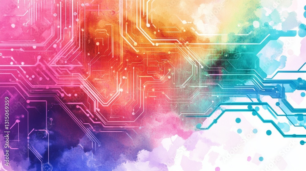 Poster a colorful background with a lot of lines and shapes. the background is a mix of different colors an