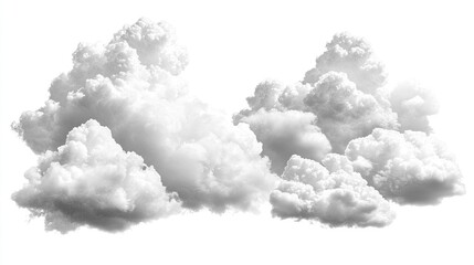 White clouds isolated on white or transparent png 