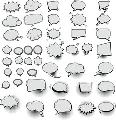 Comic Speech Bubbles Vector Set for Pop Art Design