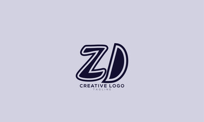 ZD Abstract initial monogram letter alphabet logo design