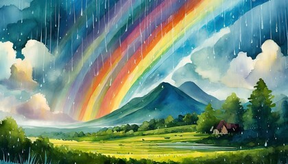 landscape with rainbow