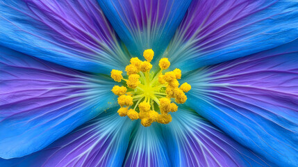Obraz premium Close-up vibrant blue flower, detailed macro shot, nature's beauty, botanical illustration
