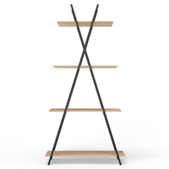 Loft style shelving unit made of metal and wooden shelves for accessories