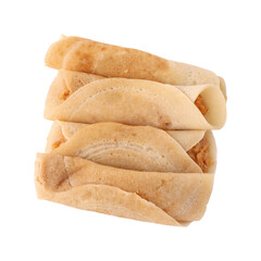 Bengali sweet Patishapta pitha isolated on transparent background