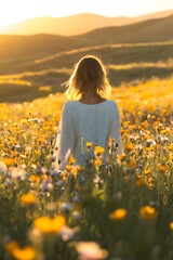 Fototapeta premium girl in the field