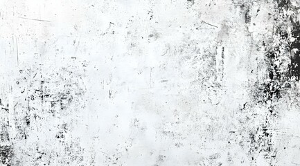 Obraz premium A high-resolution distressed white texture with heavy imperfections, including scratches, faded marks, and rough patches. The worn-out surface is layered with ink splatters, smudges, and scattered