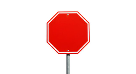 Red street sign isolated on white background