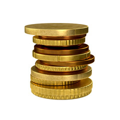 Stacked coins finance isolated on white background