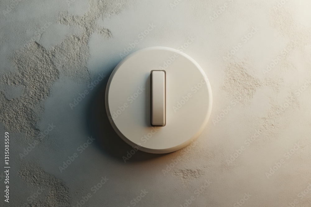 Leinwandbilder Large minimalist power button icon on a neutral background with space for text and balanced composition