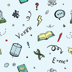 Education, school, university. Bright Seamless Vector Pattern for Wrapping Paper, Print, Background, Textile