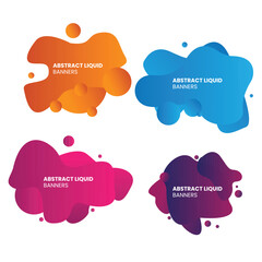 Abstract Liquid Banners Vector Gradient Simple For Background