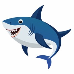 shark cartoon isolated on white