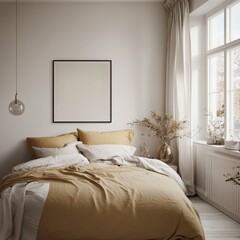 A cozy bedroom with a simple and modern aesthetic