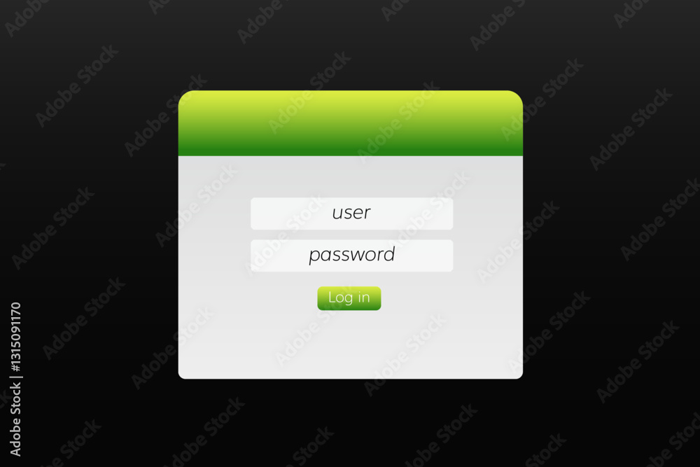 Poster a clear interface showing fields for entering username and password, with a green login button below