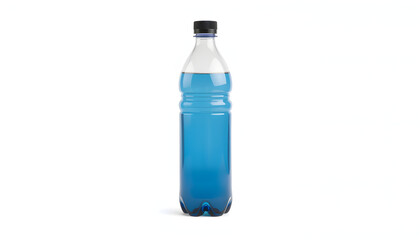 Fototapeta premium Full length black waterbottle. Isolated on white background, dinamic scene. with white shades
