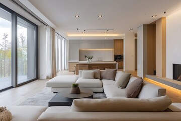 Spacious Modern Living Rooms with Clean Lines, Natural Light, and Contemporary Furniture