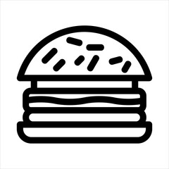 Hamburger Icon Vector from Food and Drink Set