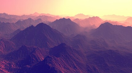 Fototapeta premium Panoramic mountain range vista at sunrise