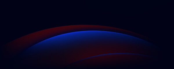 Dark Abstract Background with Red and Blue Flowing Curves