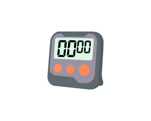 Kitchen timer icon. Flat illustration of kitchen timer vector icon for web Design. Collection of realistic kitchen timer vector illustration analog digital mechanical time measurement.