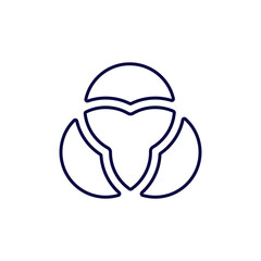 Simple circle design with clean overlaps and thin lines creates a modern, minimalist dynamic look.