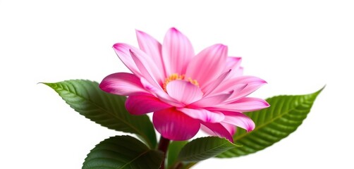 A single, vibrant bloom isolated against a pure white backdrop, elegance, petals