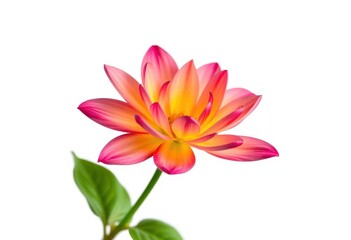 Fototapeta premium A single, vibrant bloom, petals perfectly formed, isolated against a pure white backdrop, vibrant, elegance
