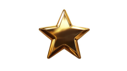 Star icon isolated, a golden shiny award symbol representing success, luxury, and high achievement, ideal for recognition or ranking visual elements.