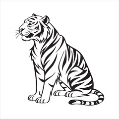 Obraz premium tiger on white background