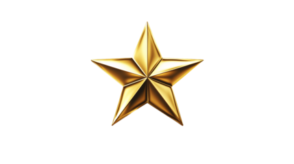 Star icon isolated, a golden shiny award symbol representing success, luxury, and high achievement, ideal for recognition or ranking visual elements.