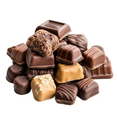 Obraz premium a pile of chocolates with a few pieces of one