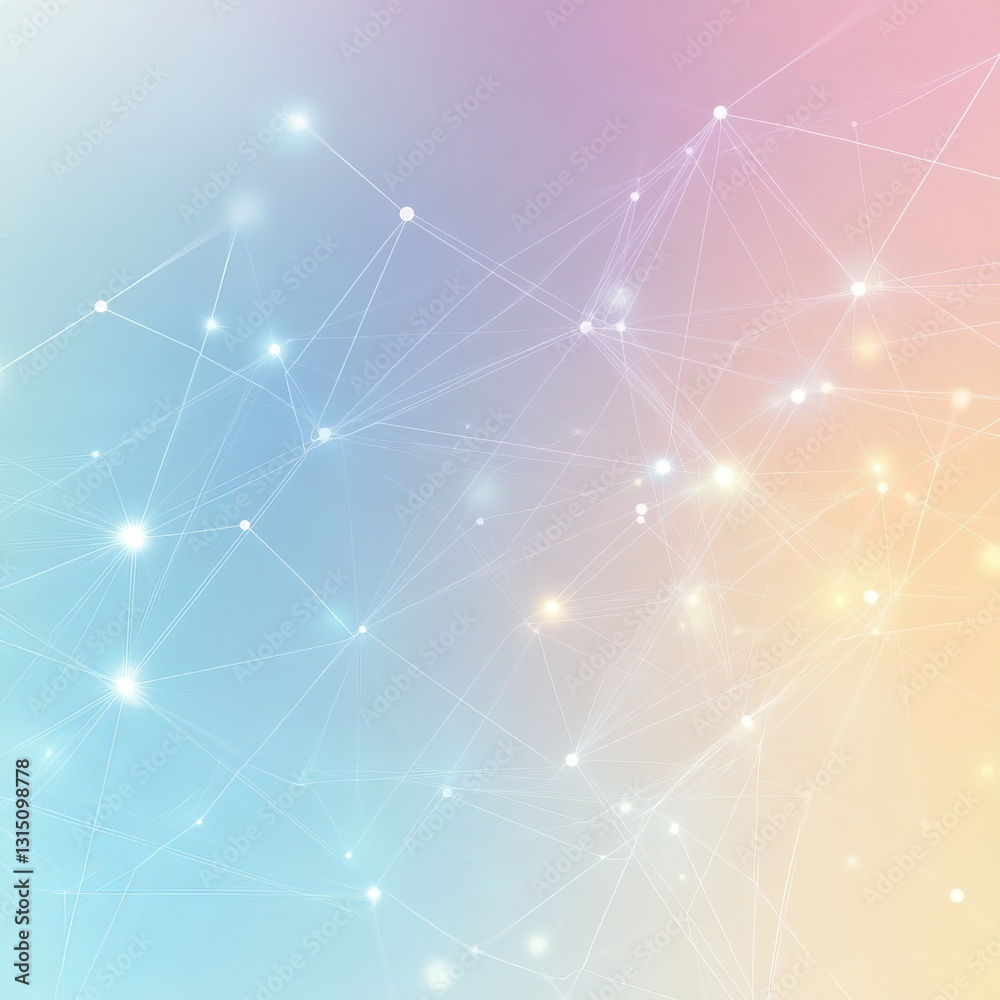 Poster this image features a subtle gradient background with soft colors and interconnected nodes, represen