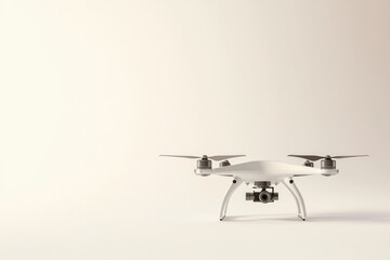 sleek modern drone rests poised on smooth neutral backdrop showcasing its intricate design and compact form