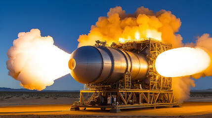 Rocket Engine Test, Flames and Complexity Up Close