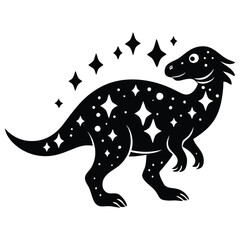 Dinosaurs Silhouette Vector Bundle, Prehistoric Dinosaur Silhouette Art Illustration on a White Background