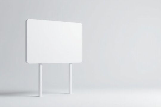 Blank White Signpost on Minimalist Background, Ideal for Advertisement or Announcement Presentation