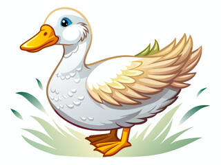 vector of  White duck on white.