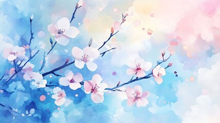 Fototapeta premium Vibrant Spring Watercolor Background