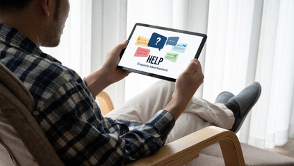 Help screen on the website provide answer to FAQ frequently asked question snugly with knowledge...